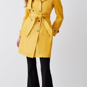 Fiorucci Y2K Double Breasted Denim Trench Coat | Yellow | Small |